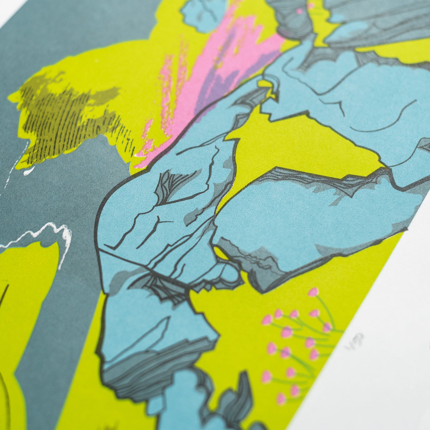 Boscastle Harbour limited edition hand pulled unframed screenprint