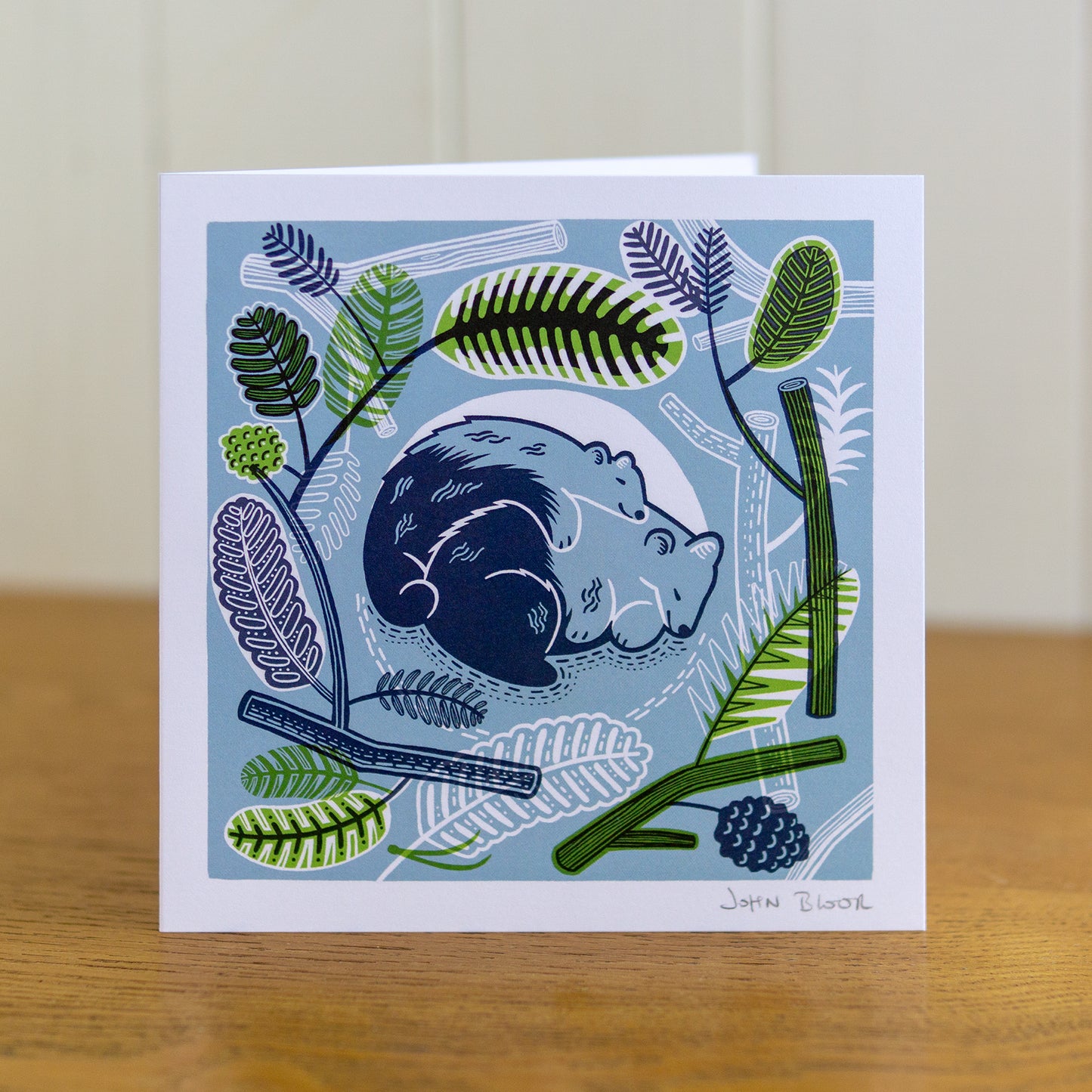 Sleeping Animals Bears greetings card, Christmas card, Valentines card, blank inside