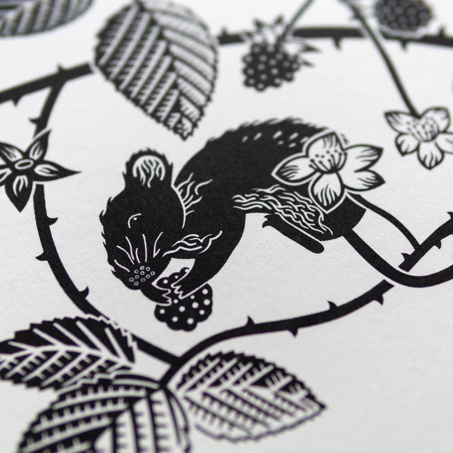 "Brambles and Mice" hand pulled unframed screenprint