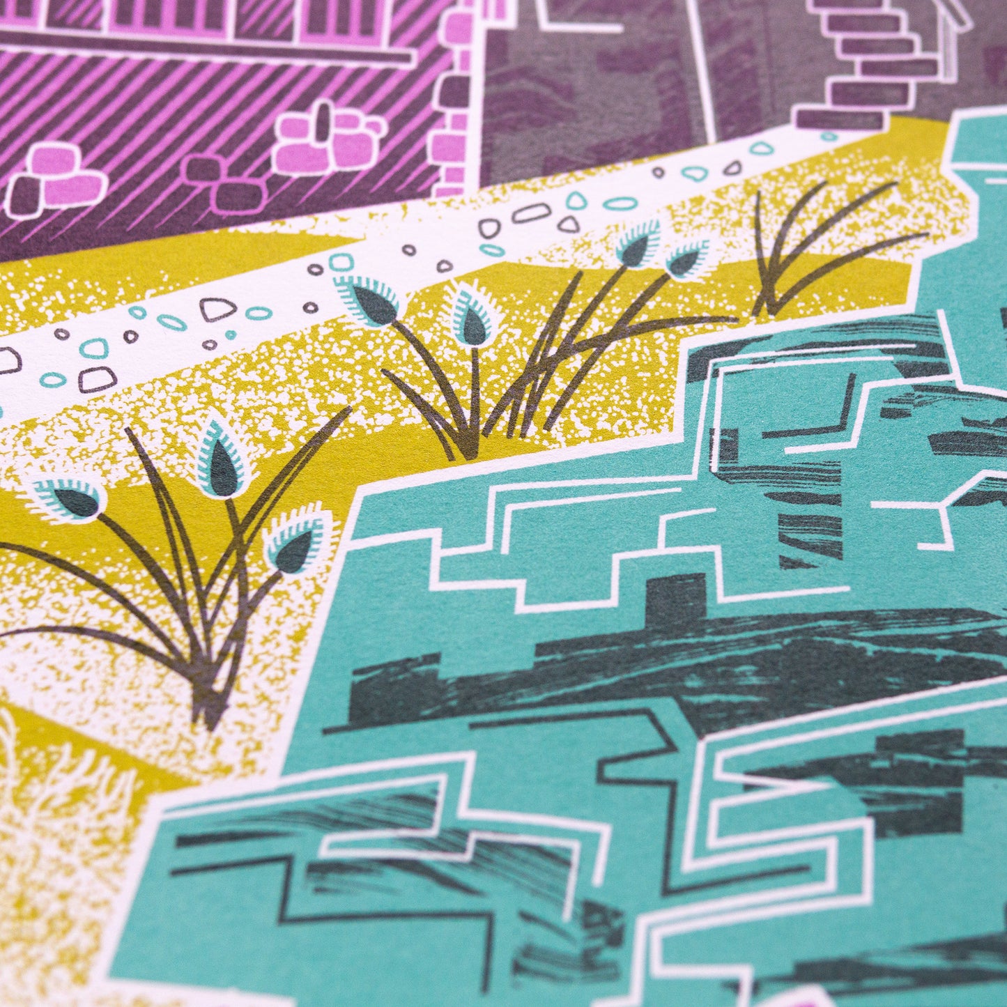 Sérigraphie tirée à la main en édition limitée « Boat House »