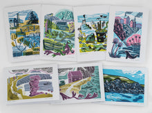 Load image into Gallery viewer, &quot;Rocks&quot; Coastal cards set, greetings cards, x7 cards
