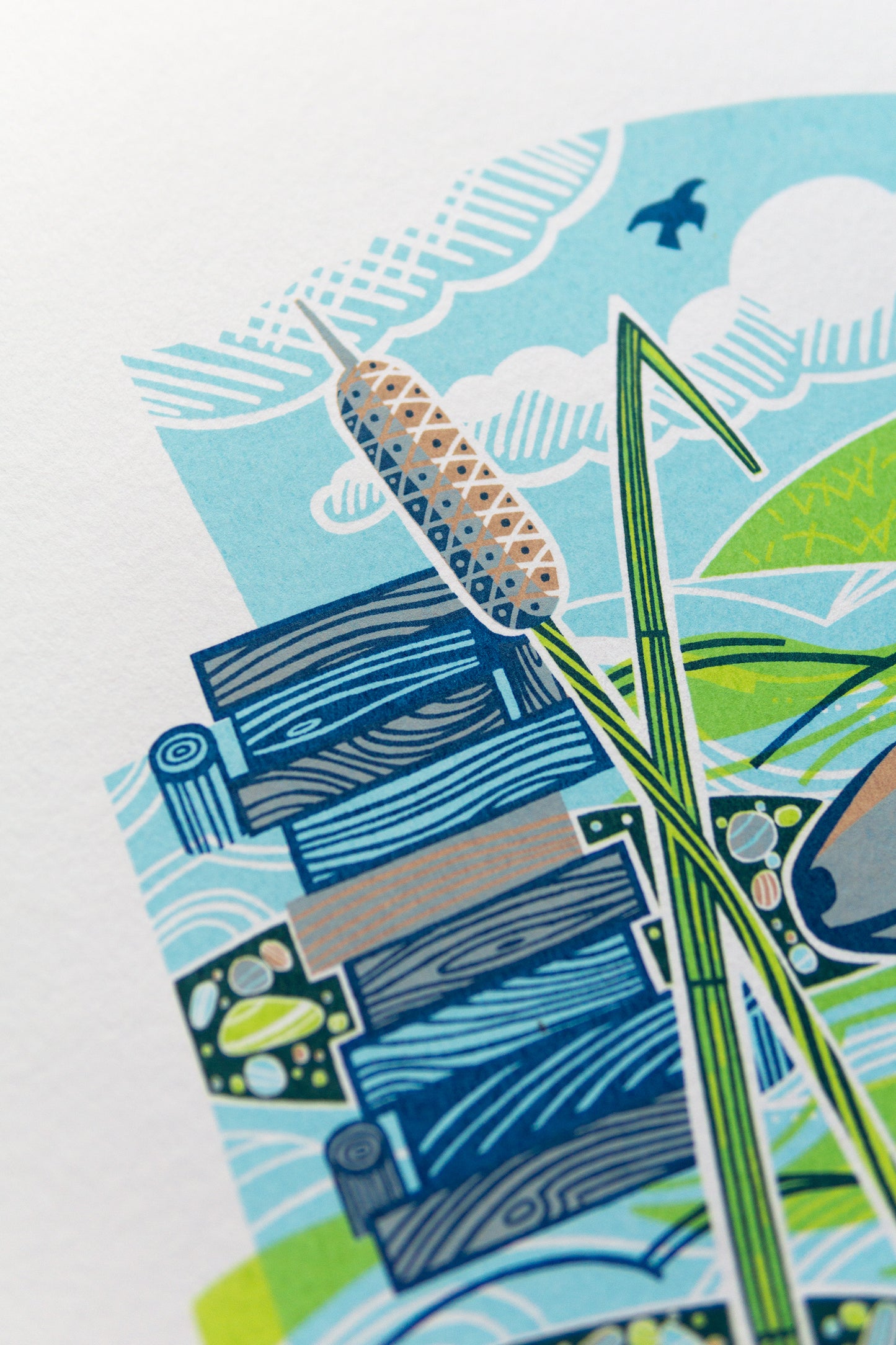 Handgezogener Siebdruck „Majestätischer Otter“.