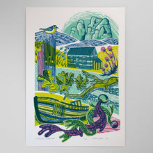 Load image into Gallery viewer, &quot;Seaside Garden&quot; screen print, limited edition
