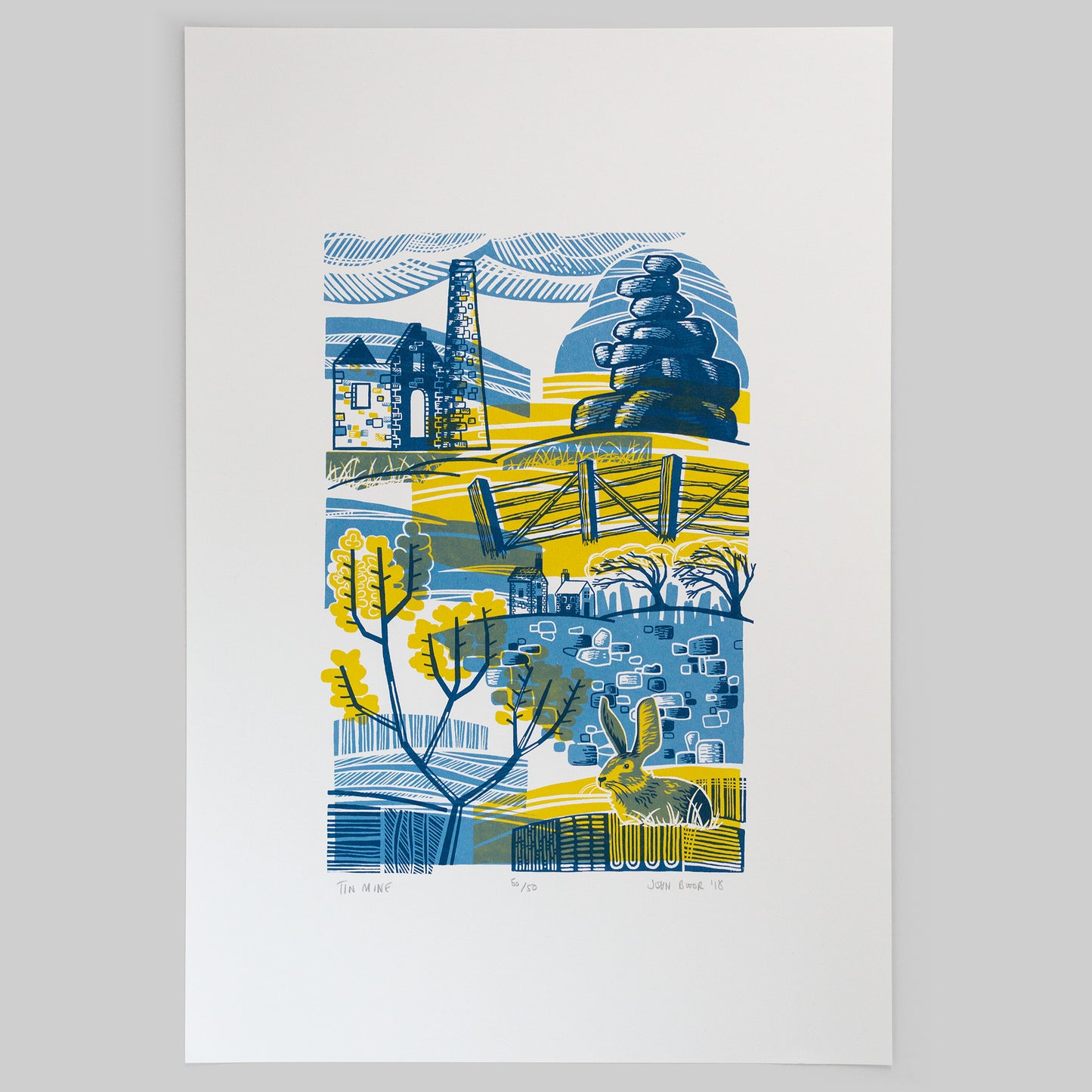 "Tin Mine" unframed screenprint limited edition