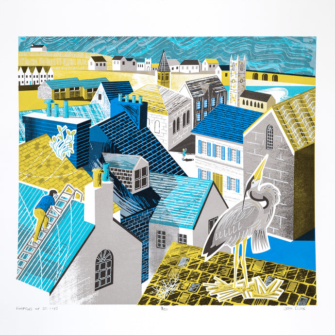Mevagissey Harbour and The Rooftops of St. Ives prints