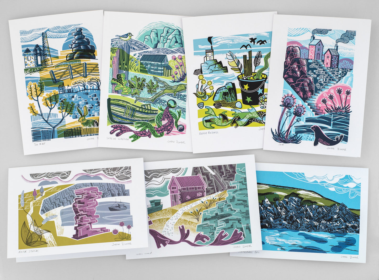 "Rocks" Coastal cards set, greetings cards, x7 cards