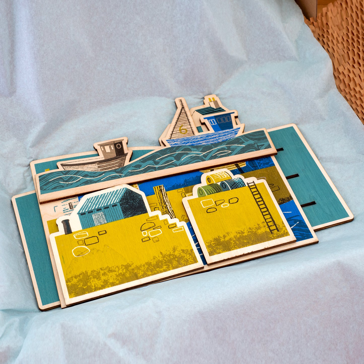 Wooden Harbour Scene