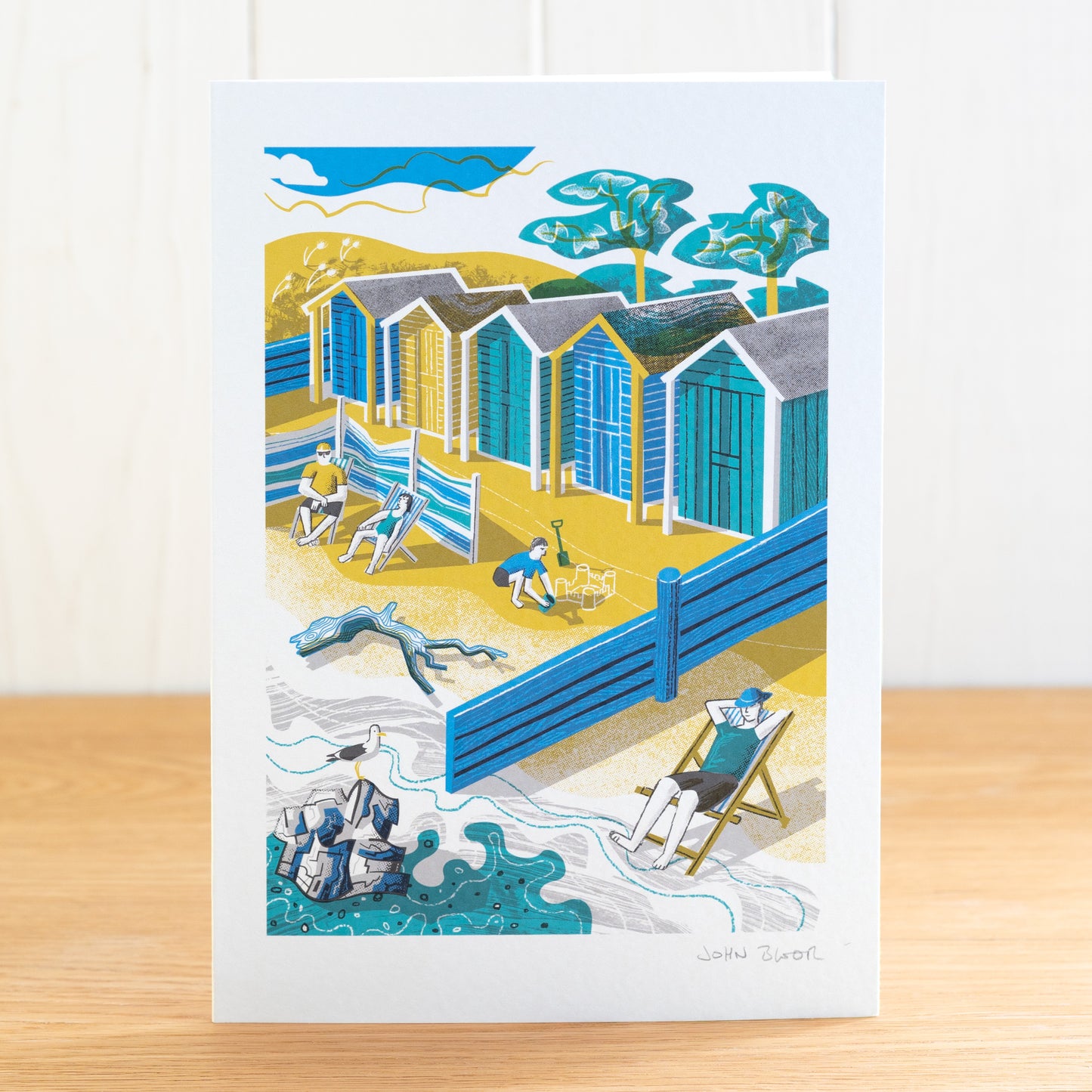 Day at the Beach greetings card, blank inside