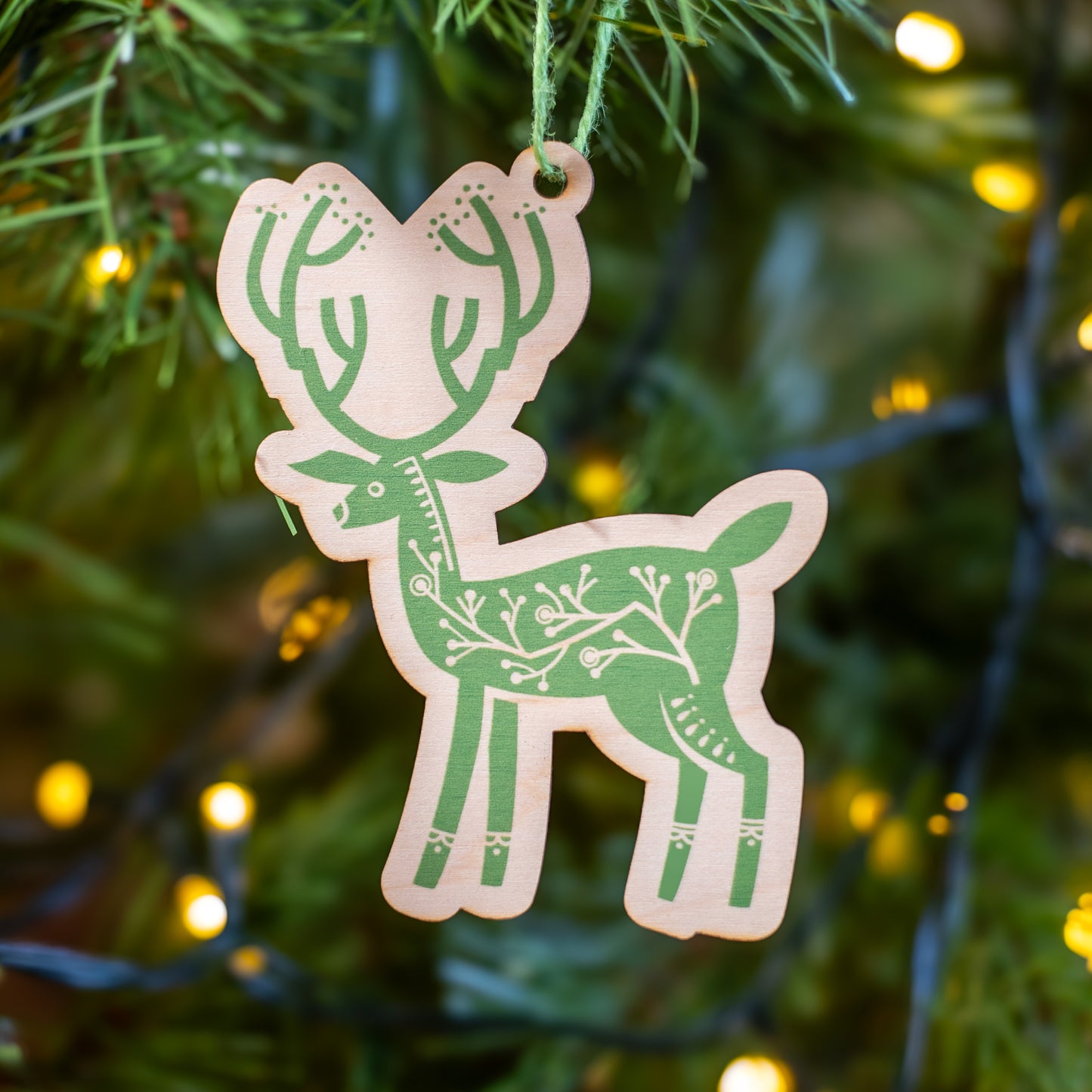 Scandi Forest Christmas tree decorations, set of six