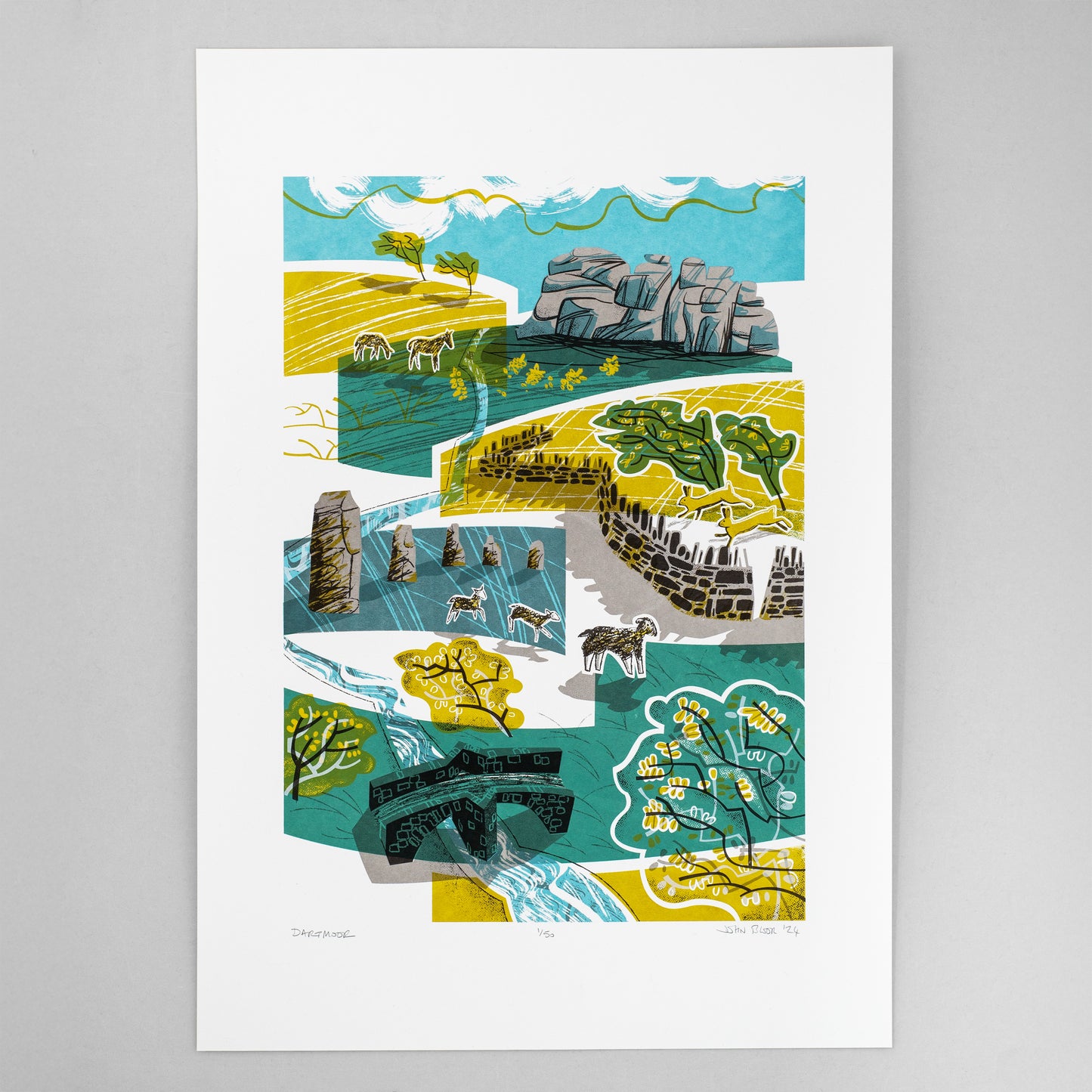 Dartmoor, six colour limited edition unframed screenprint