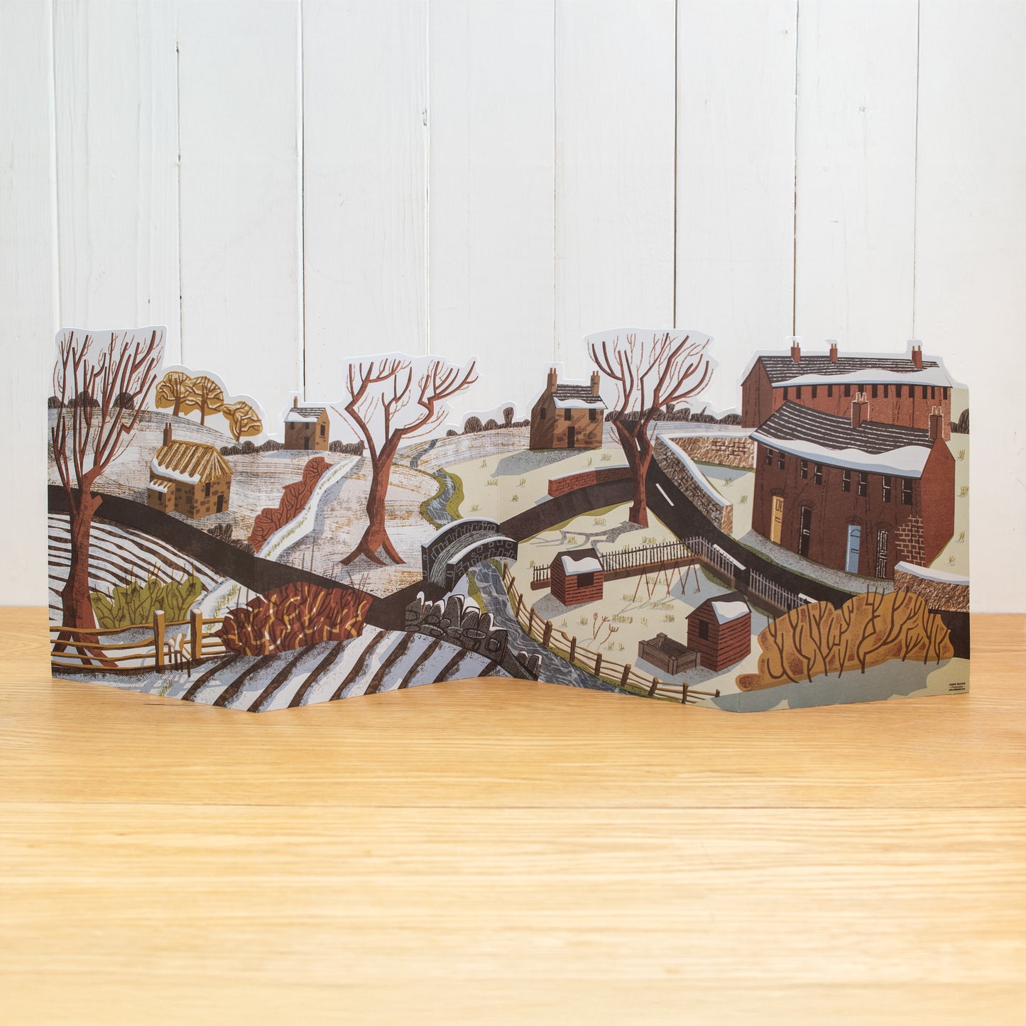 Fold out Winter Christmas Scene for your mantlepiece