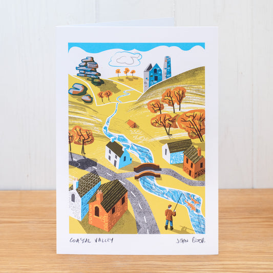 Coastal Valley greetings card, blank inside