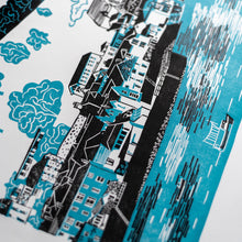 Load image into Gallery viewer, &quot;Fowey&quot; two colour limited edition lino print
