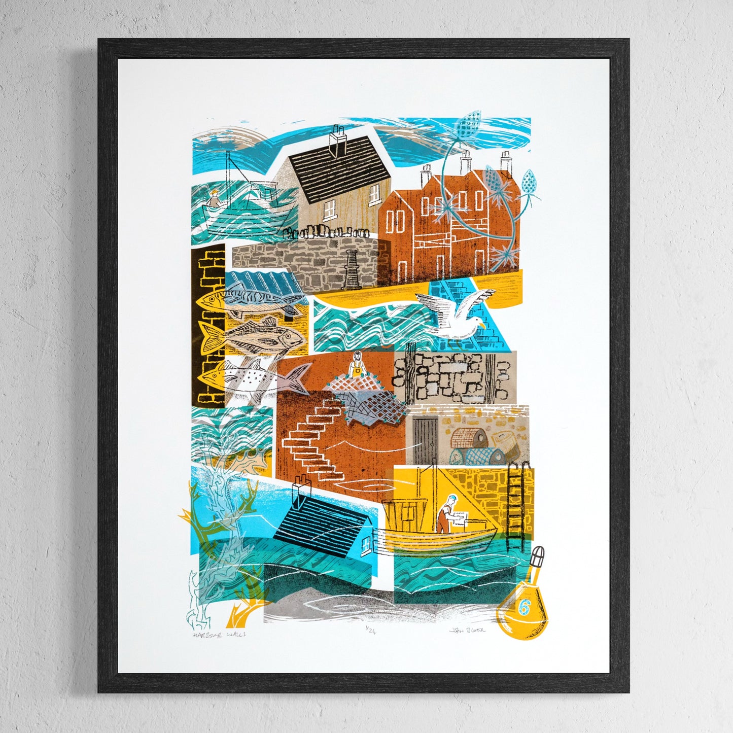Harbour Walls twelve colour limited edition unframed screenprint