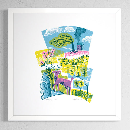 "Majestic Stag" hand pulled unframed screenprint