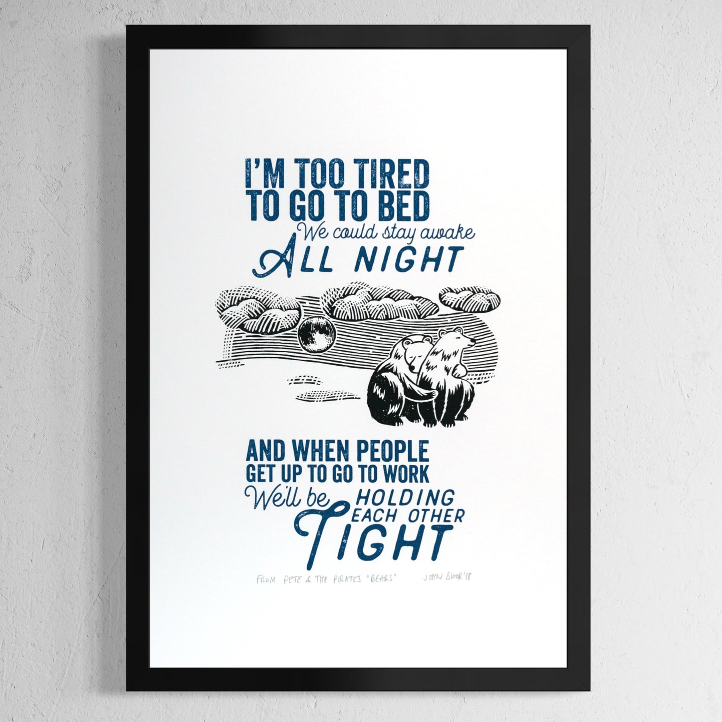 "Bears" unframed screenprint