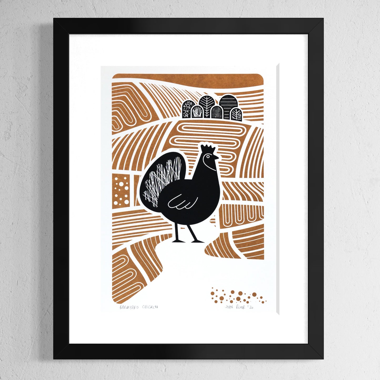 "Farmyard Chicken" hand pulled unframed screenprint