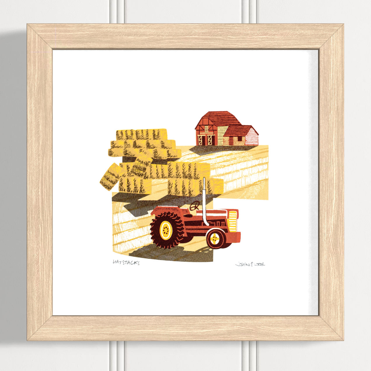 "Haystacks" hand pulled unframed screenprint