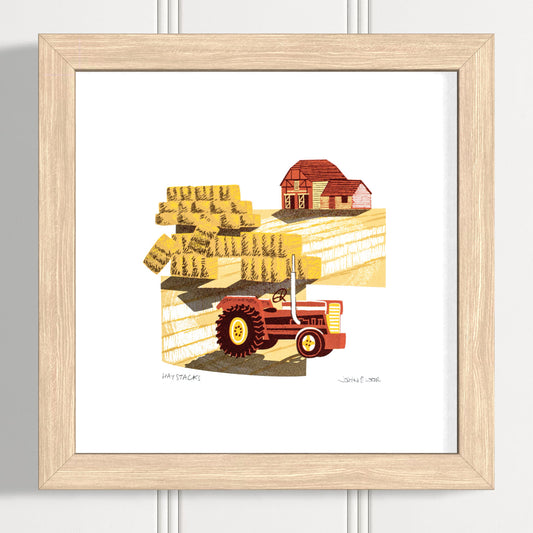 "Haystacks" hand pulled unframed screenprint