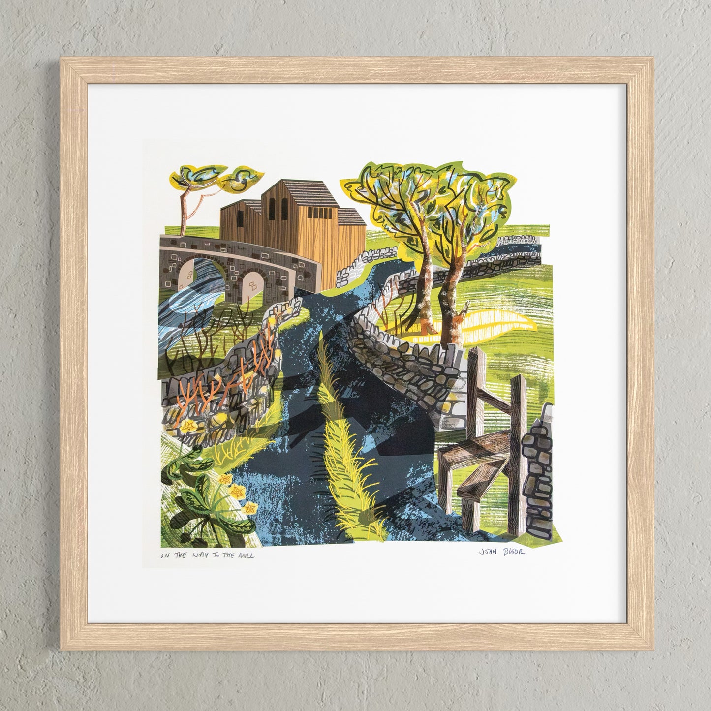 On the Way to the Mill, countryside, lane, unframed digital print