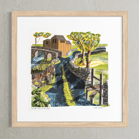 On the Way to the Mill, countryside, lane, unframed digital print