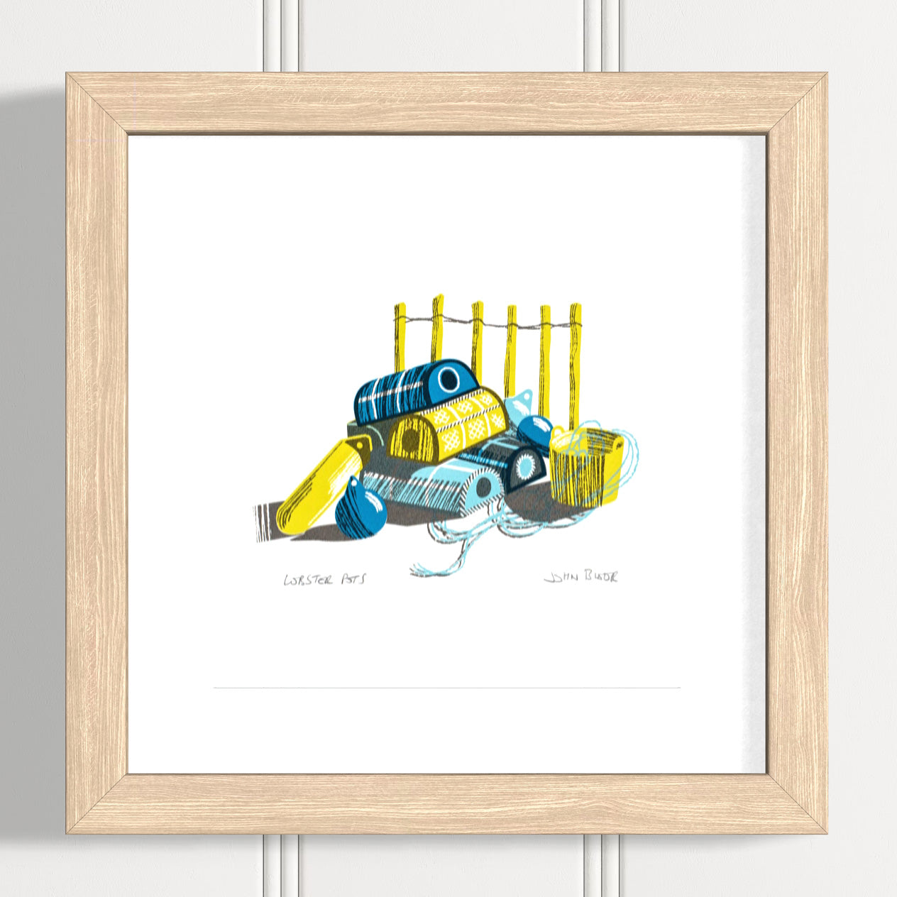 "Lobster Pots" hand pulled unframed screenprint