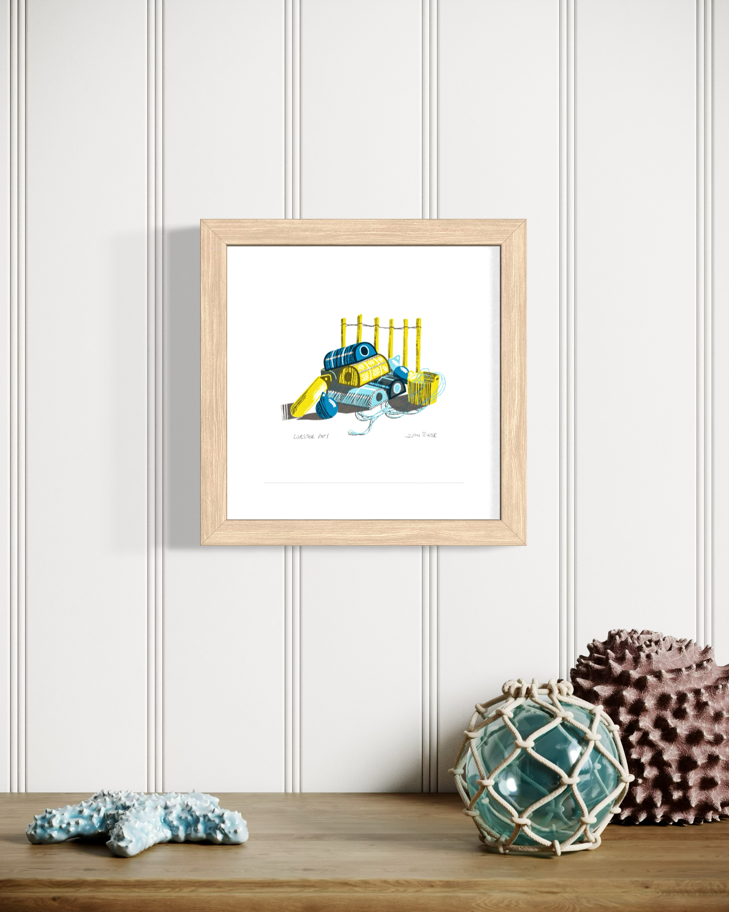 "Lobster Pots" hand pulled unframed screenprint