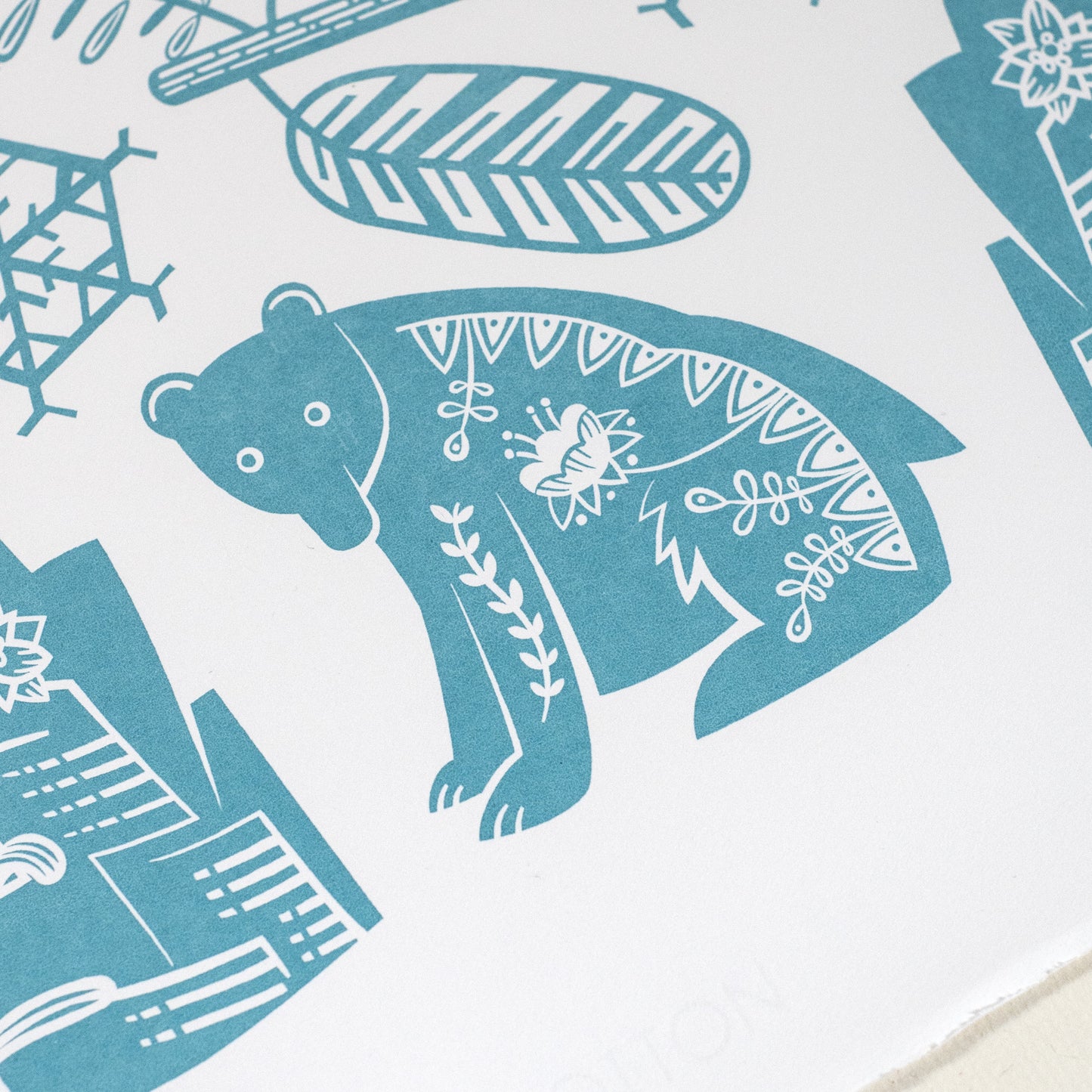Scandi Forest hand printed unframed screenprint