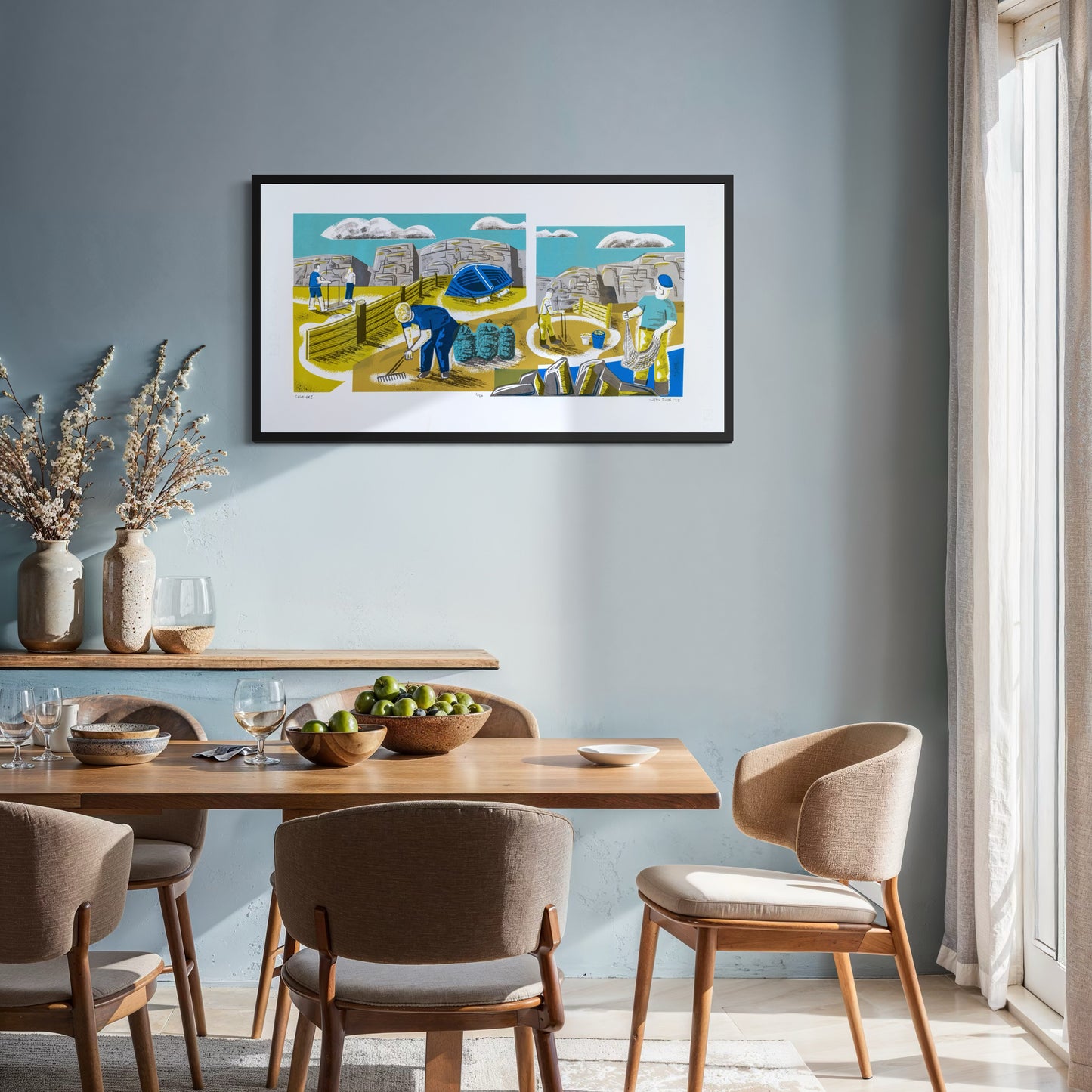 Cocklers hand printed six colour limited edition unframed screenprint