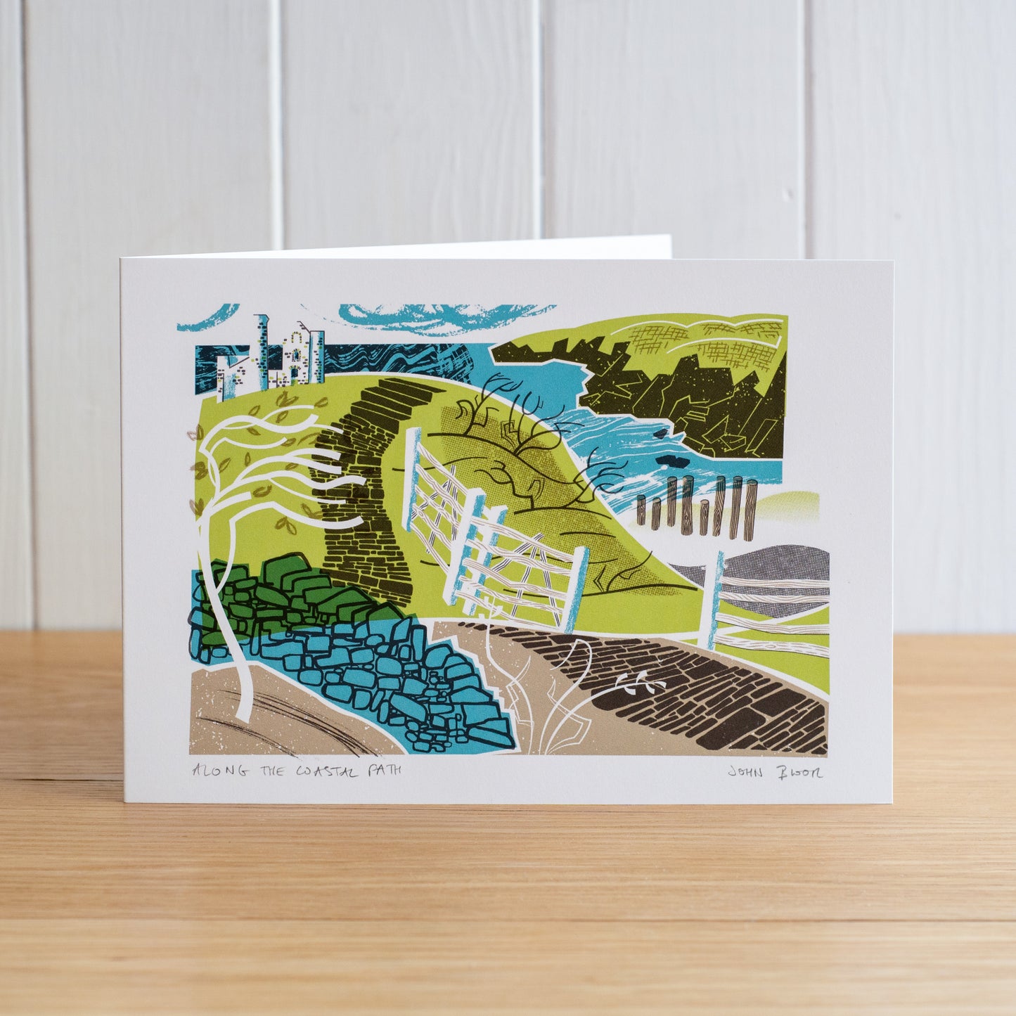 "Along the Coastal Path" greetings card, blank inside