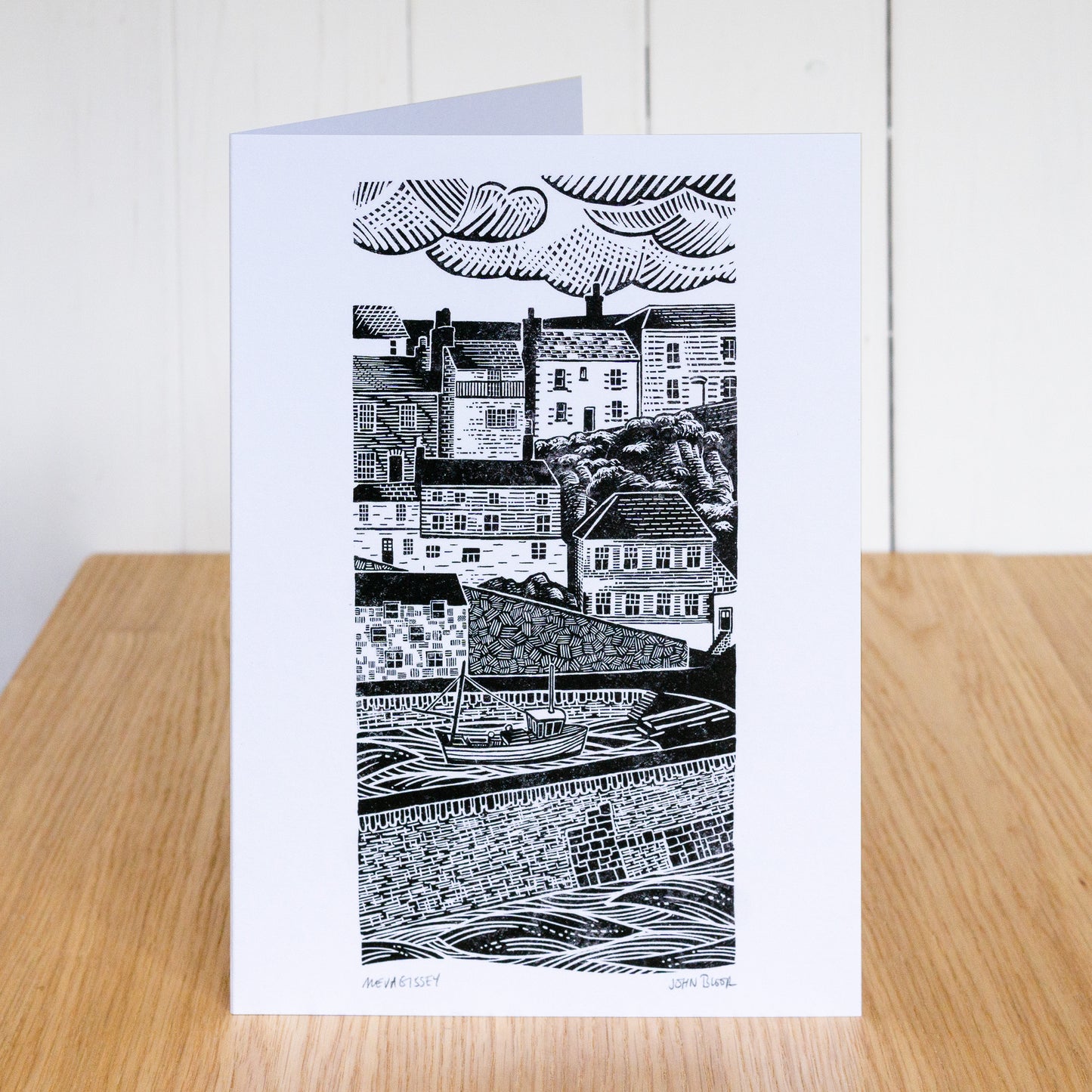 "Mevagissey" greetings card, blank inside