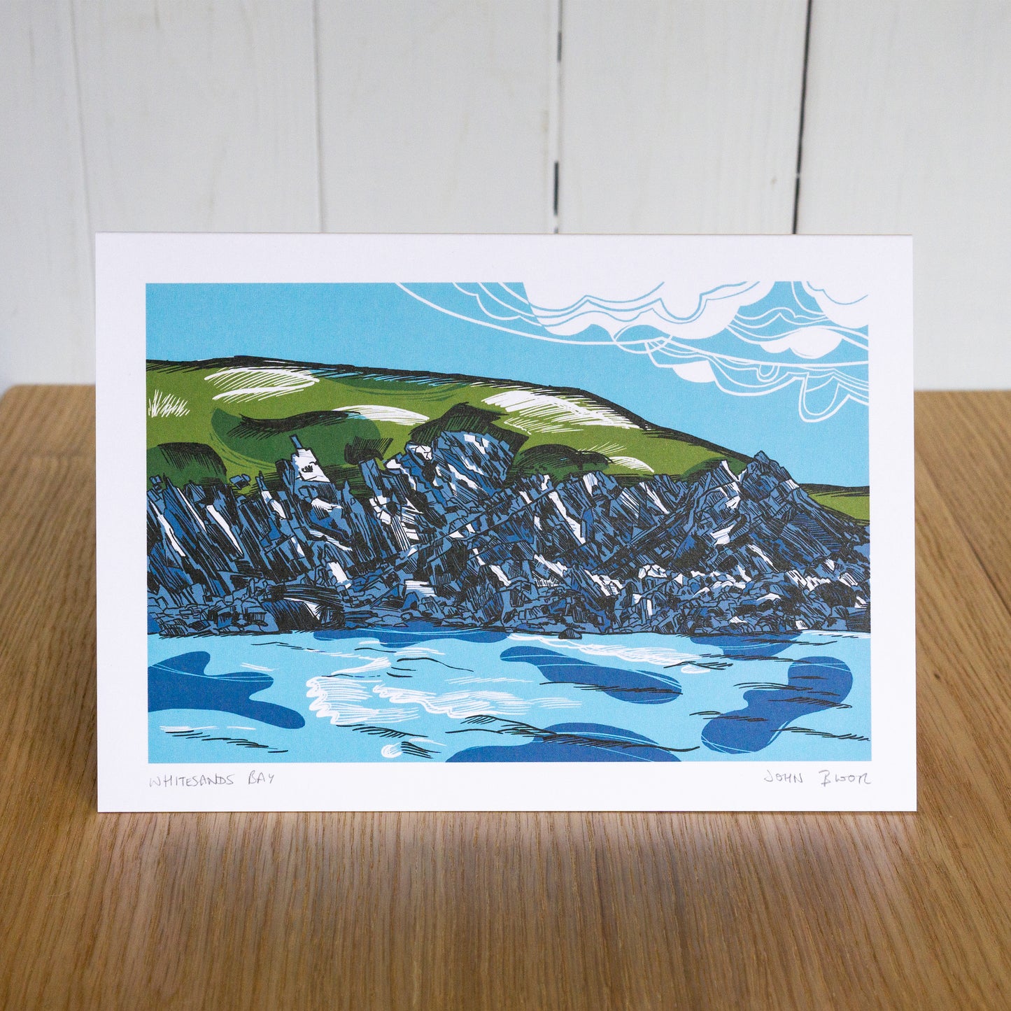 "Whitesands Bay" greetings card, blank inside
