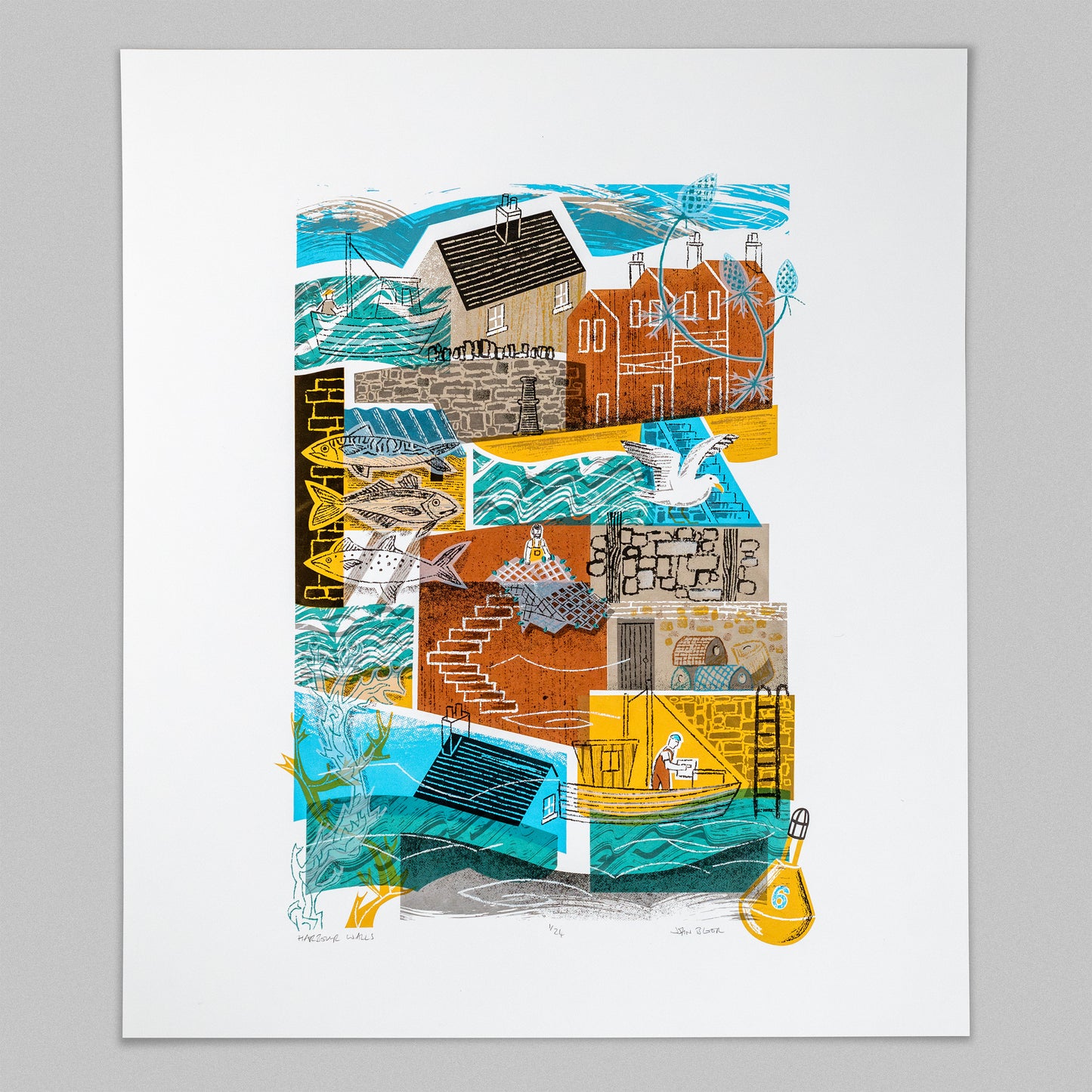 Harbour Walls twelve colour limited edition unframed screenprint