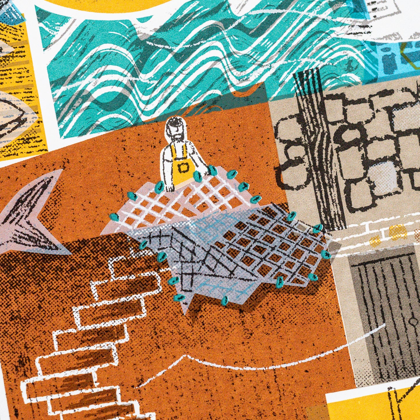 Harbour Walls twelve colour limited edition unframed screenprint