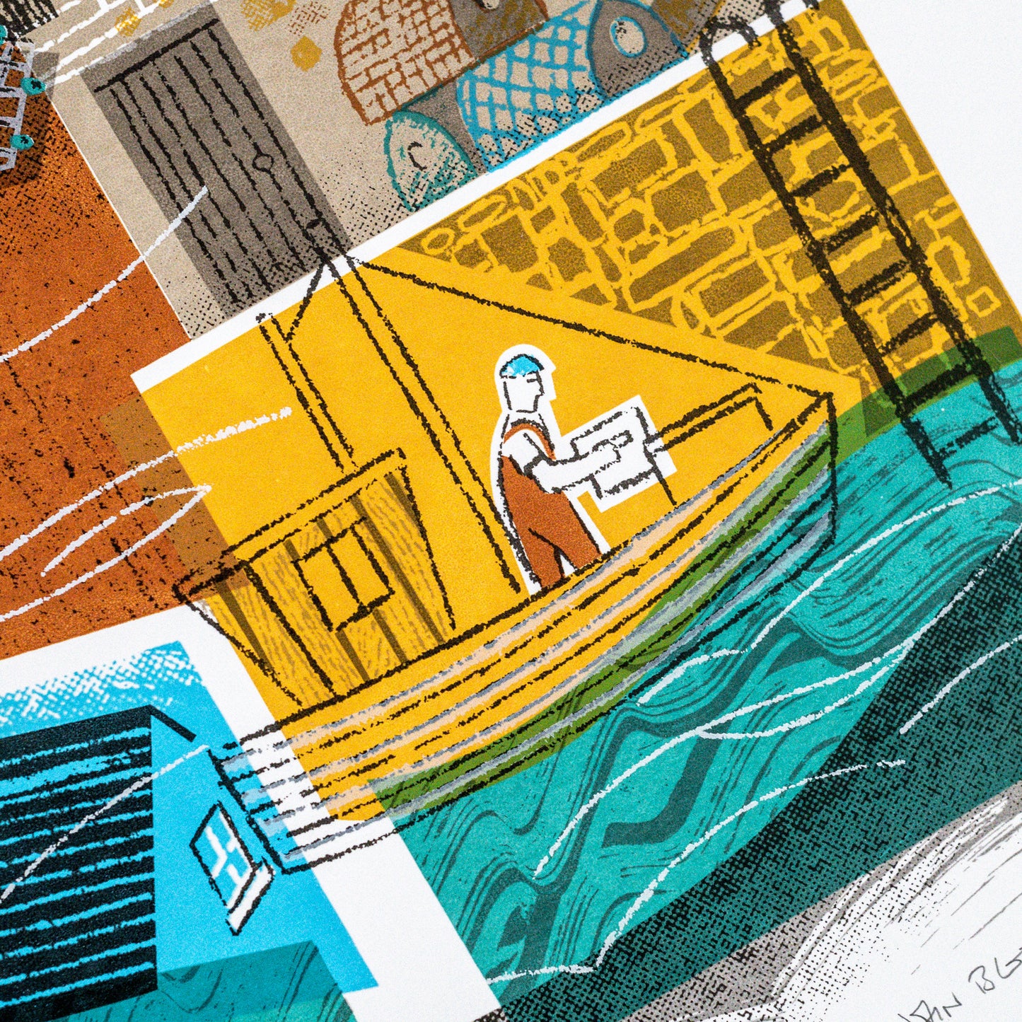 Harbour Walls twelve colour limited edition unframed screenprint