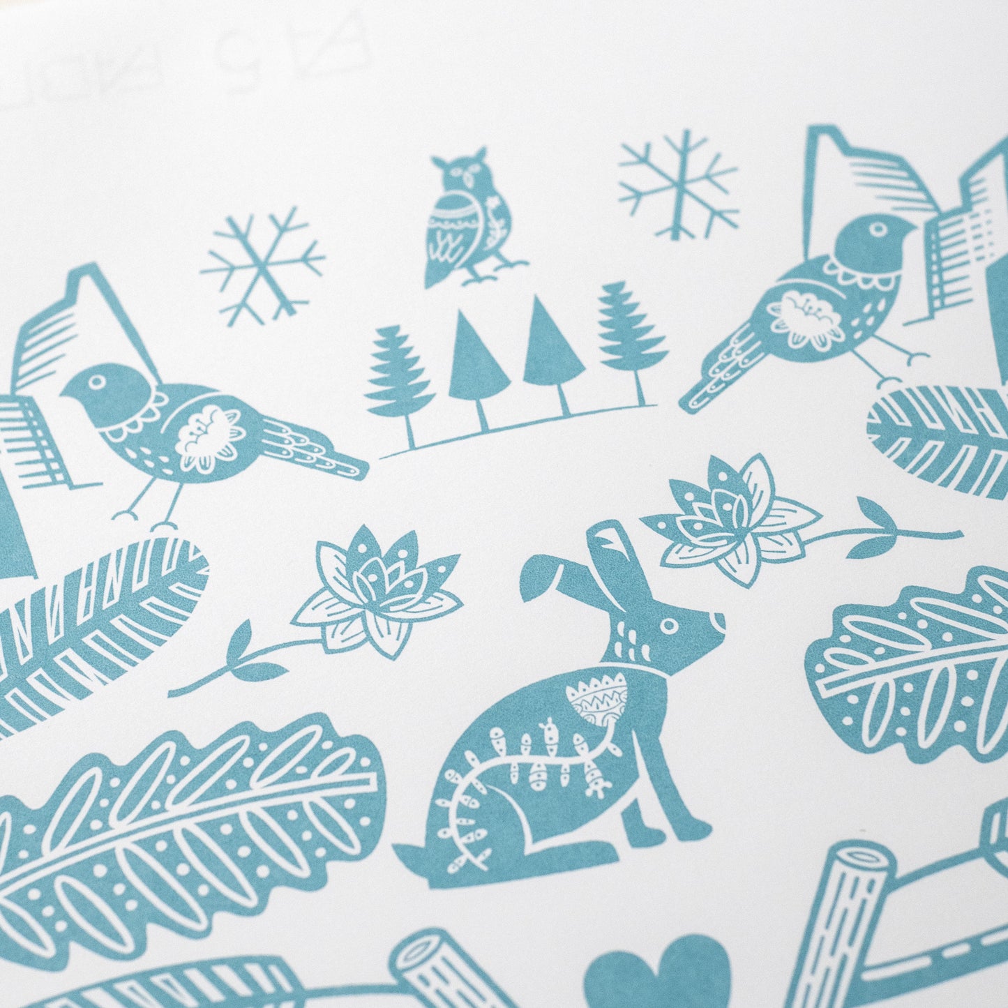 Scandi Forest hand printed unframed screenprint