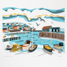 Charger l&#39;image dans la galerie, Mevagissey Harbour, sérigraphie en édition limitée à six couleurs 
