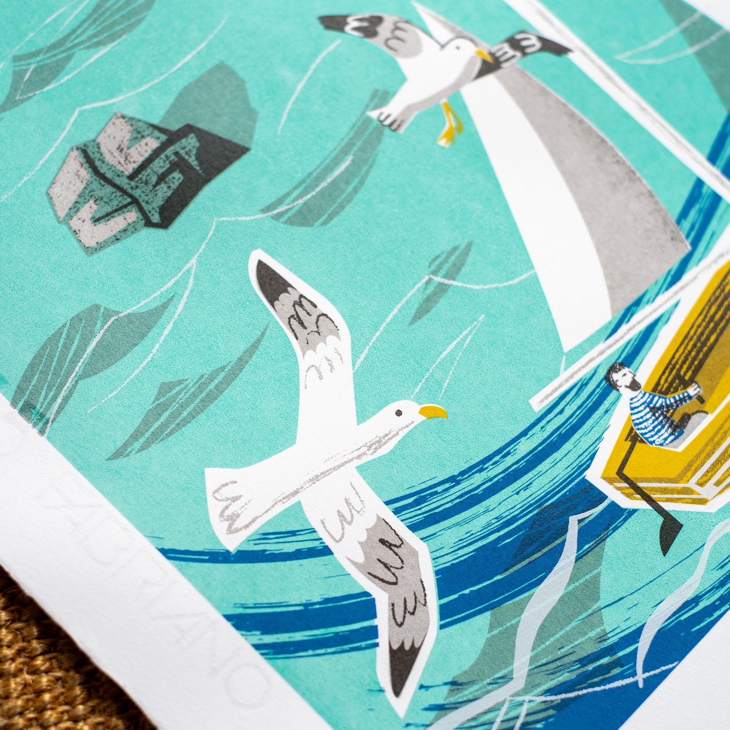 "On the Waves" six colour limited edition hand made unframed screenprint