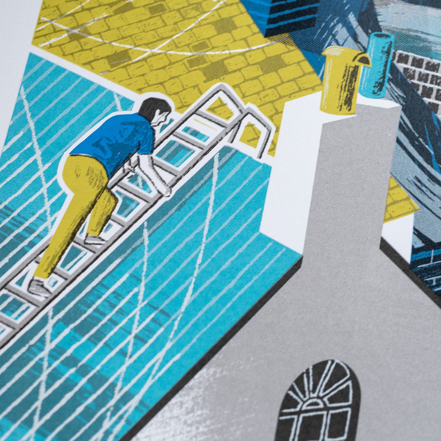 Rooftops of St. Ives, seven colour limited edition unframed screenprint