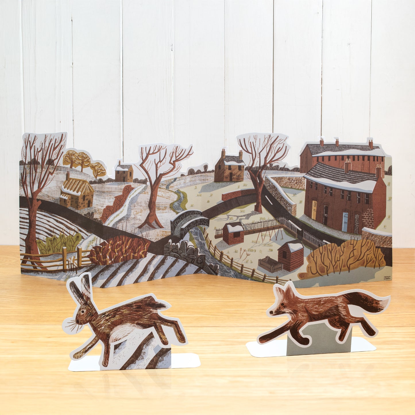 Fold out Winter Christmas Scene for your mantlepiece