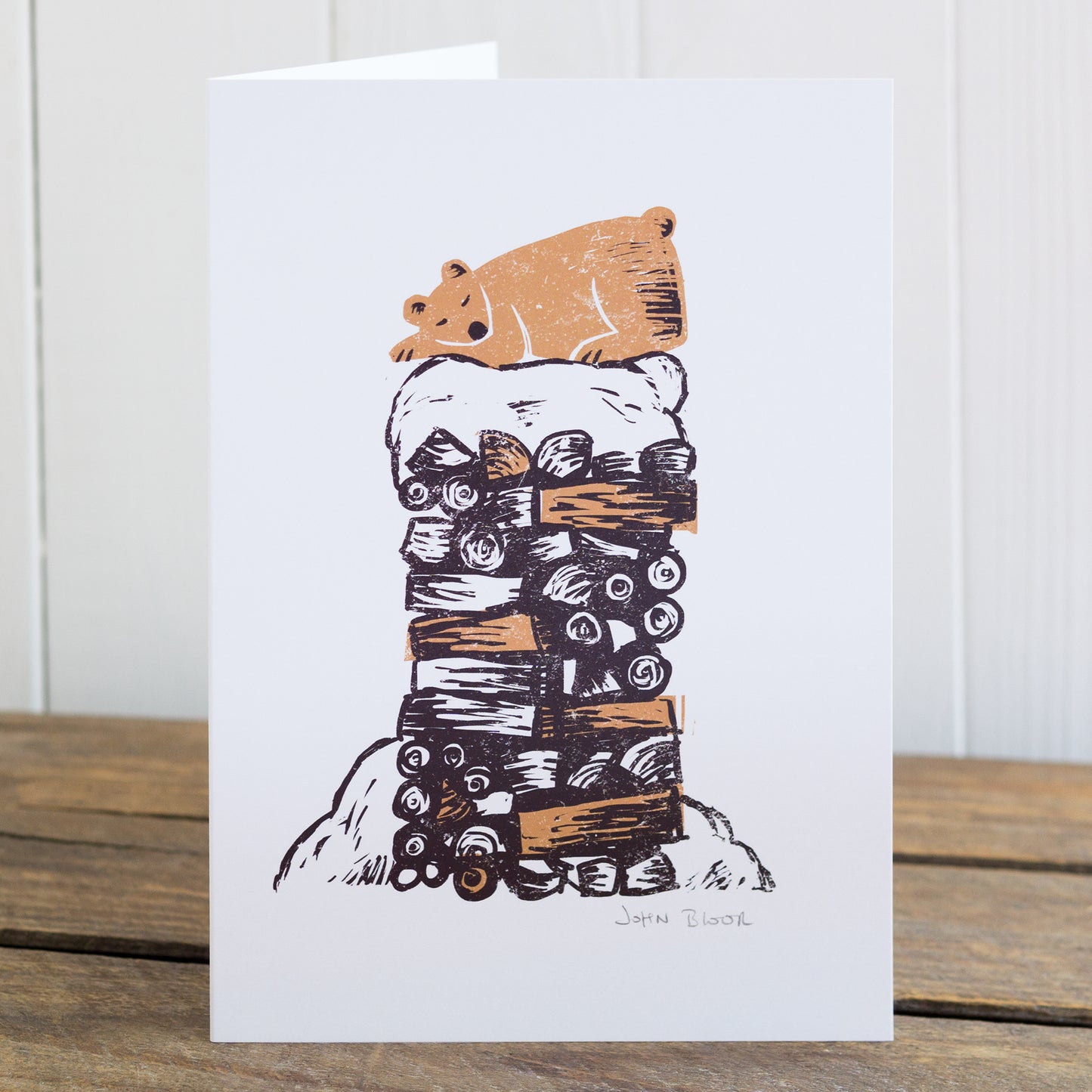 Carte de vœux Winter Drifts « Bear », carte de Noël, vierge à l’intérieur 