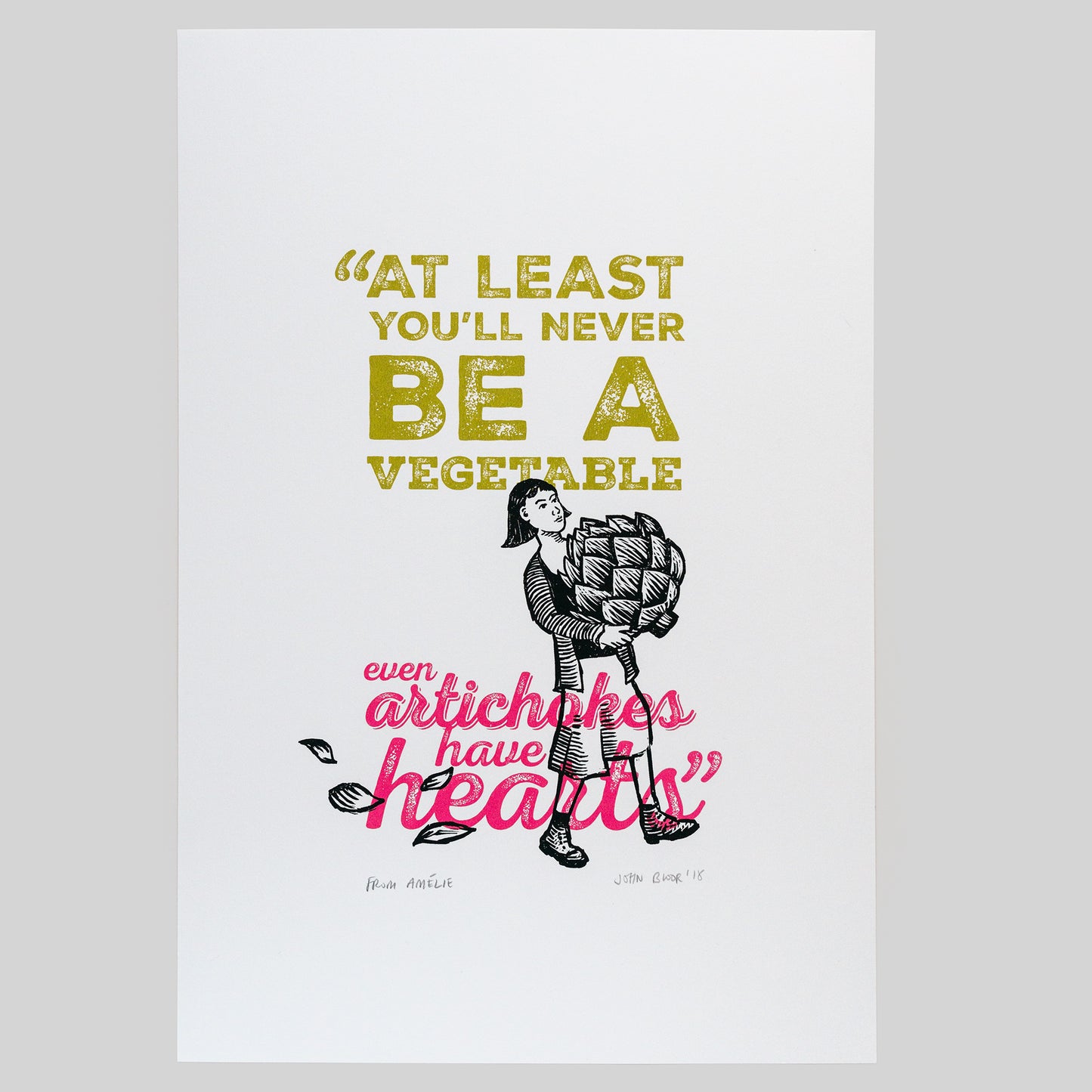 Amélie "Artichoke" quote unframed screenprint