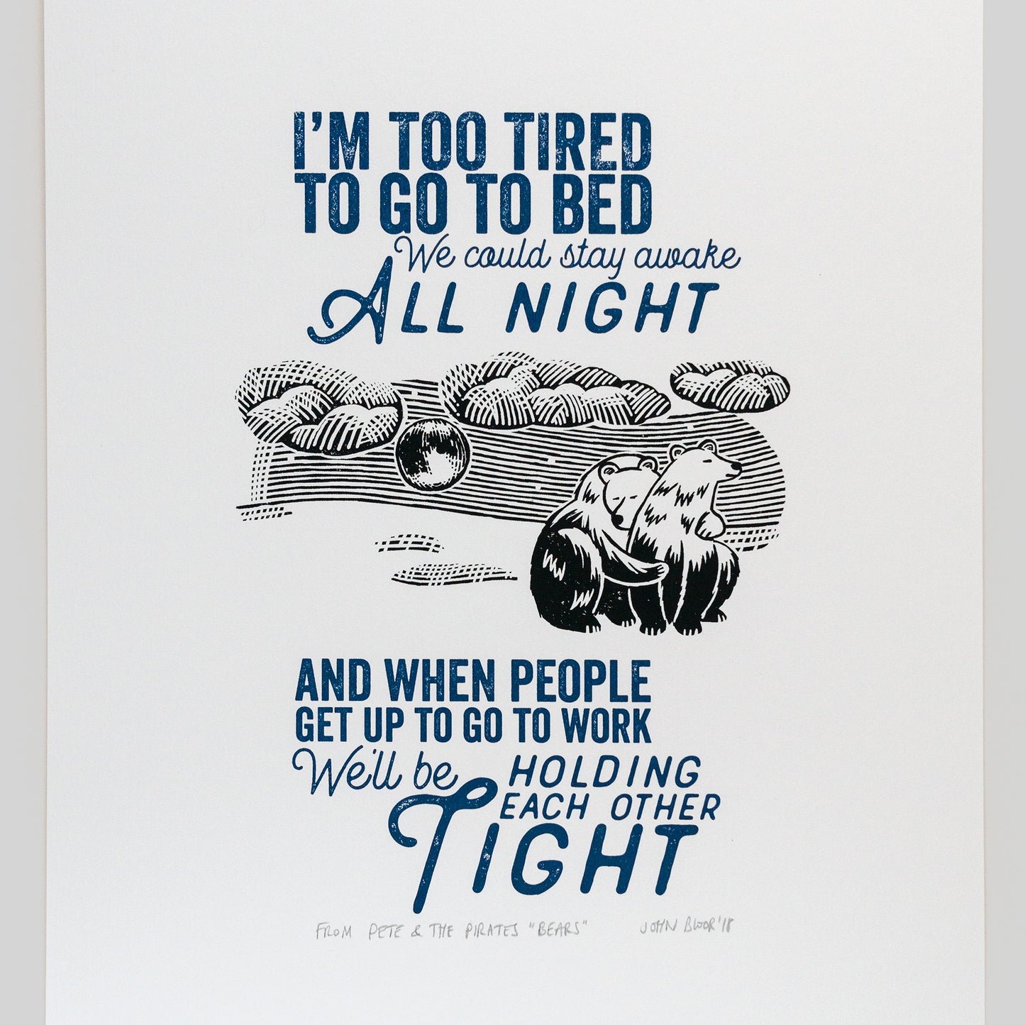 "Bears" unframed screenprint