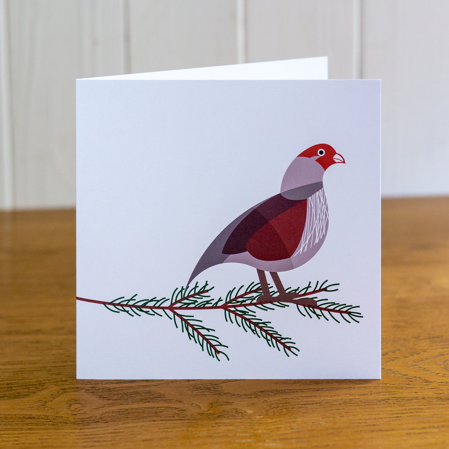 Rebhuhn-Weihnachtskarte, Winterkarte, innen leer 