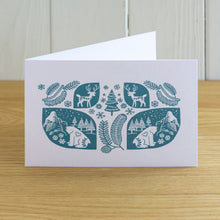 Load image into Gallery viewer, Scandi Christmas card, Winter card, set of four, blank inside
