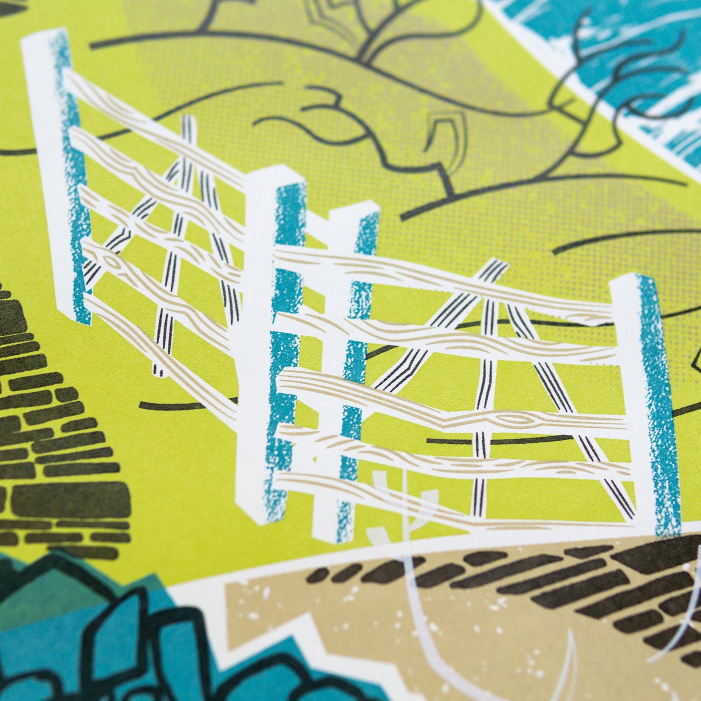 "Along the Coastal Path" limited edition hand pulled unframed screenprint
