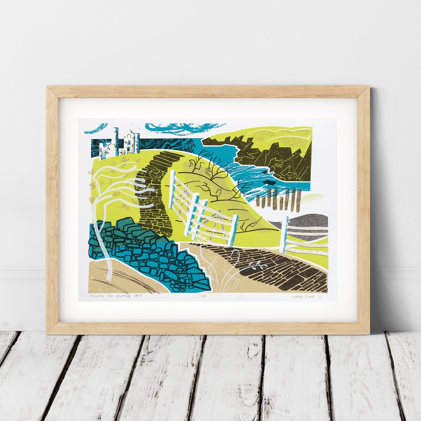 "Along the Coastal Path" limited edition hand pulled unframed screenprint