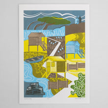 Load image into Gallery viewer, &quot;Beach Huts&quot; limited edition hand pulled screen print

