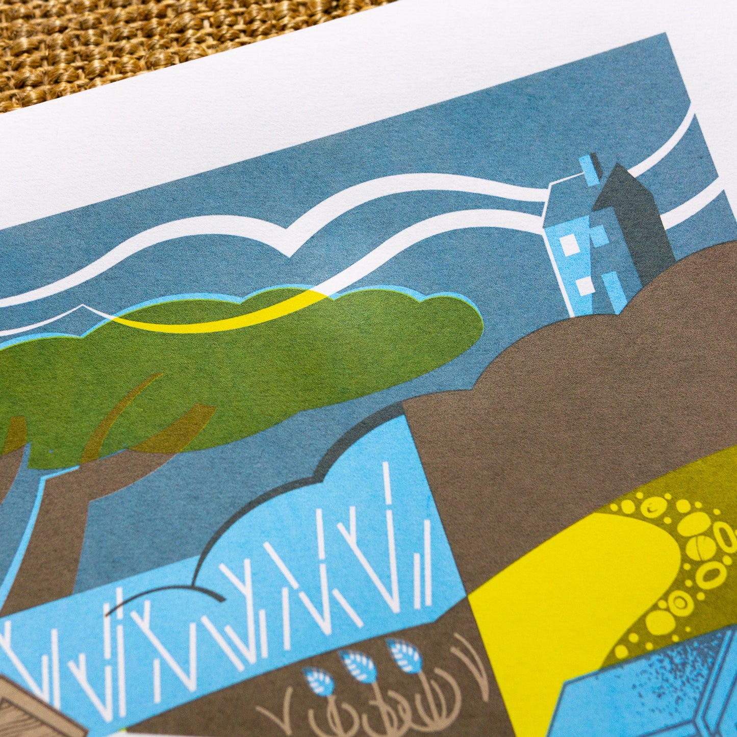 "Beach Huts" limited edition hand pulled unframed screenprint