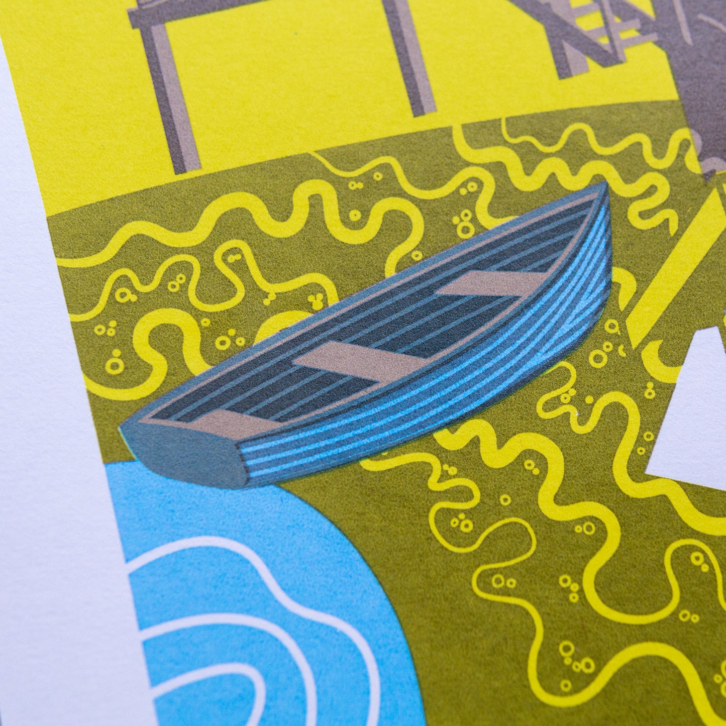"Beach Huts" limited edition hand pulled unframed screenprint